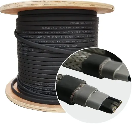 Саморегулирующийся кабель Samreg SRL 30-2 CR (UV) с оплеткой - 1 метр (Южная Корея)