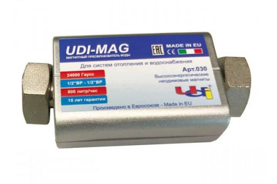 Магнитный преобразователь (умягчитель) воды UDI-MAG 1/2, 800л/час арт.030 (Италия)