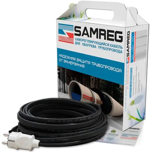 Комплект саморегулирующегося кабеля 16-2CR Samreg-16 м c оплеткой и вилкой