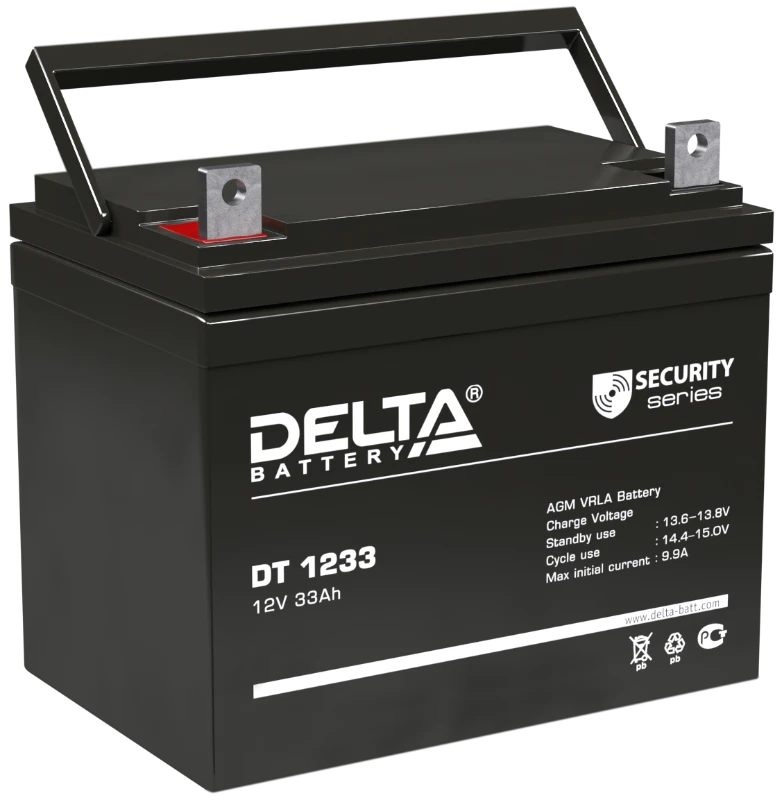 Аккумуляторная батарея Delta DT 1233 (12V/33Ah)