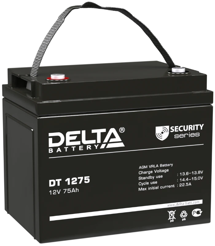 Аккумуляторная батарея Delta DT 1275 (12V/75Ah)