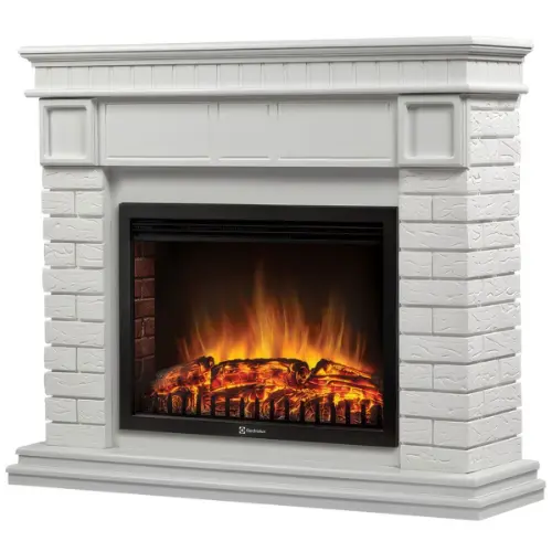 Каминокомплект Electrolux портал Bricks 25 белый с очагом EFP/P-2520LS N