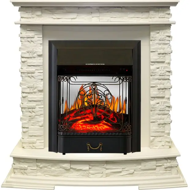 Каминокомплект Royal Flame портал Luzern сланец белый с очагом Fobos/Majestic