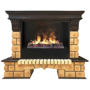 Каминокомплект RealFlame портал Stone Brick 26 AO с очагом 3D Cassette 630 со вставкой