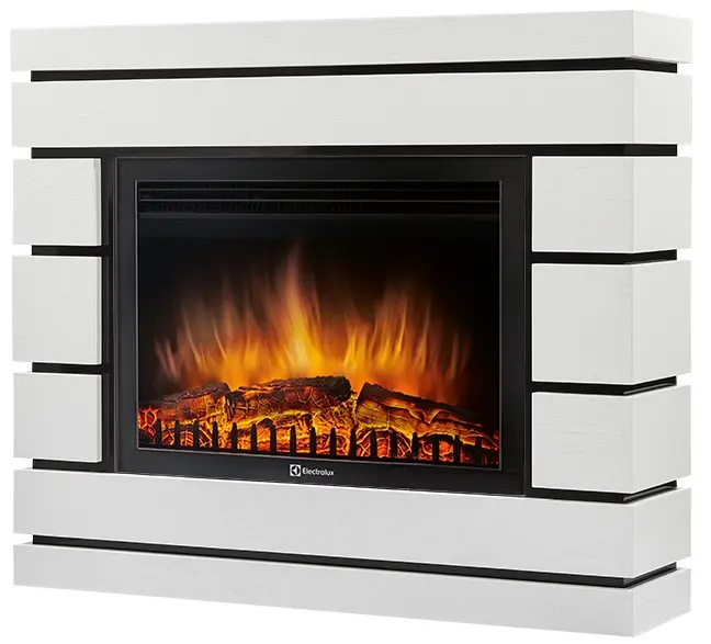 Каминокомплект Electrolux портал Moderno 25 белый дуб с очагом EFP/P-2520LS N
