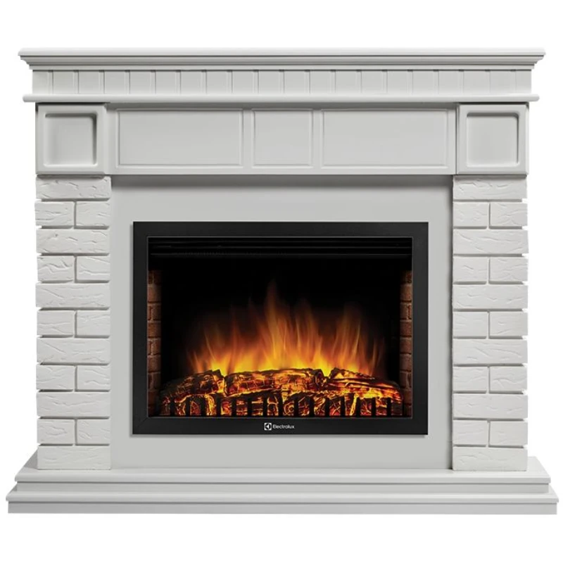Каминокомплект Electrolux портал Bricks 30 белый с очагом EFP/P-3020LS N