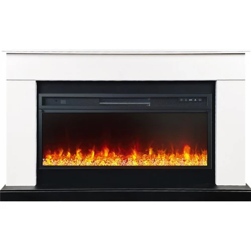 Линейный каминокомплект Royal Flame портал Bergen белый с очагом Vision 42