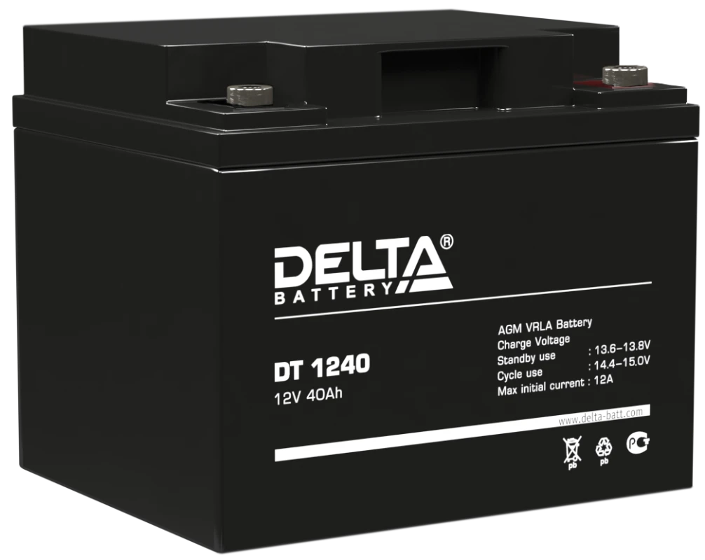 Аккумуляторная батарея Delta DT 1240 (12V/40Ah)
