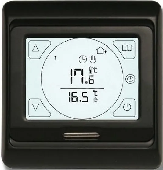 Терморегулятор RTC 91.716 Черный (электронный программируемый с сенсорным экраном)
